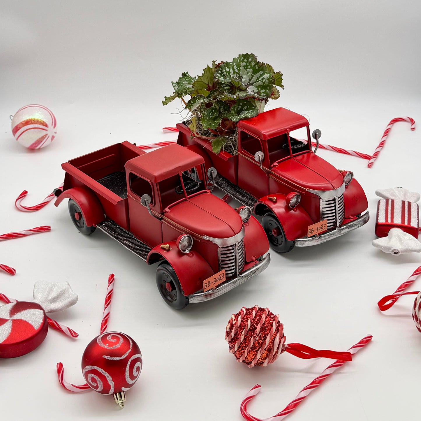 Double Red Farm Trucks Display