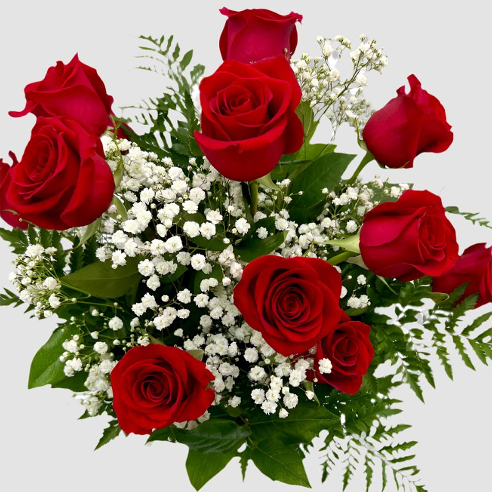Dozen Premium Red Roses in Vase