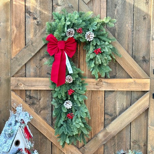 Noble Fir Candy Cane Wreath