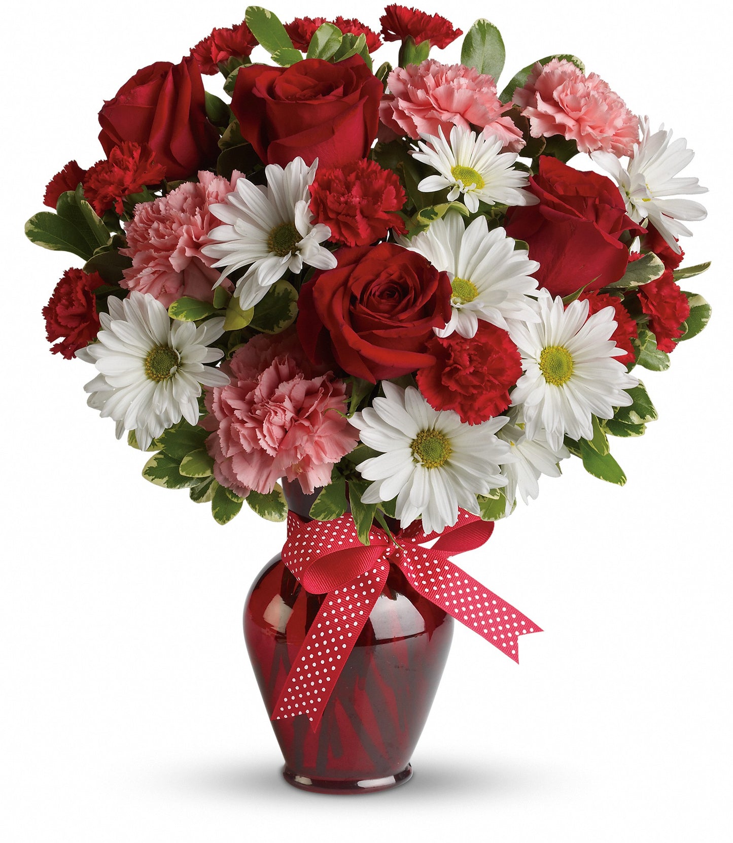 Hugs & Kisses Bouquet with Red Roses