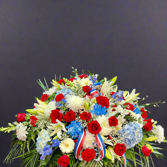 Red, White, and Blue Casket Cover