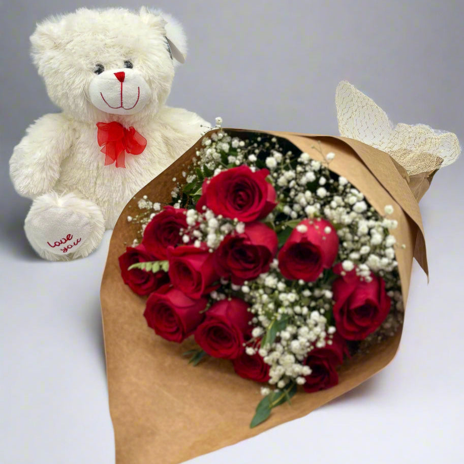 I Love You Bouquet and Bear