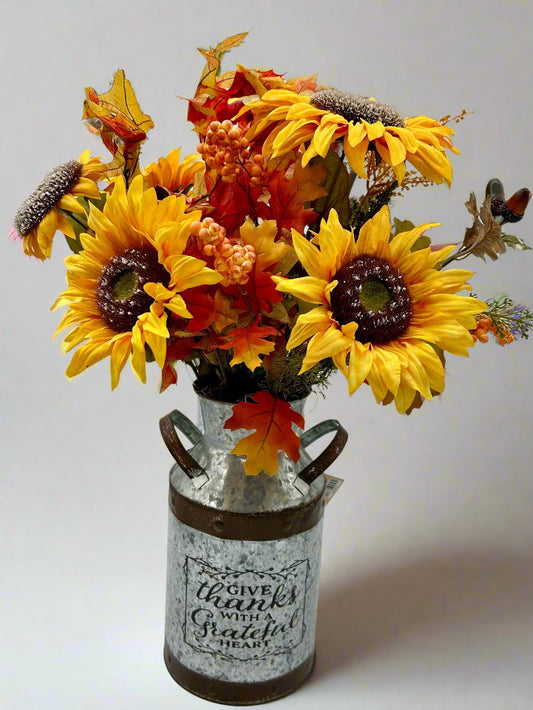 Silk Sunflower Tin